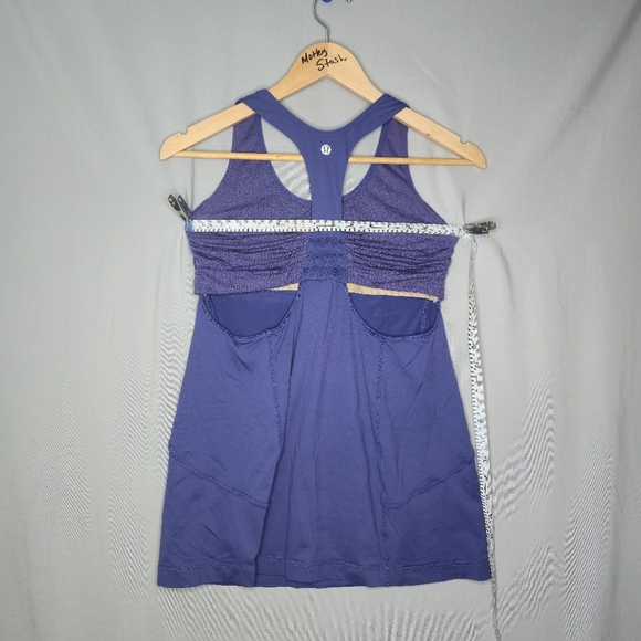 Lululemon Turbo Tank With Built In Bra Blue Size 8 - Picture 4 of 7
